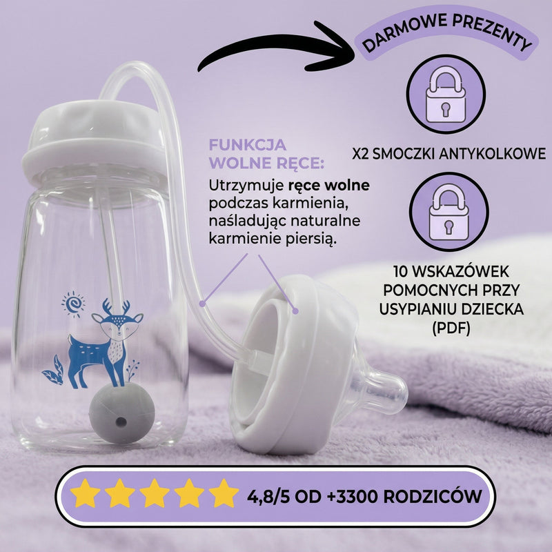 Butelka Hands-Free 3-w-1 PrietenBebe: Spokojne karmienie, wolne ręce dla mamy