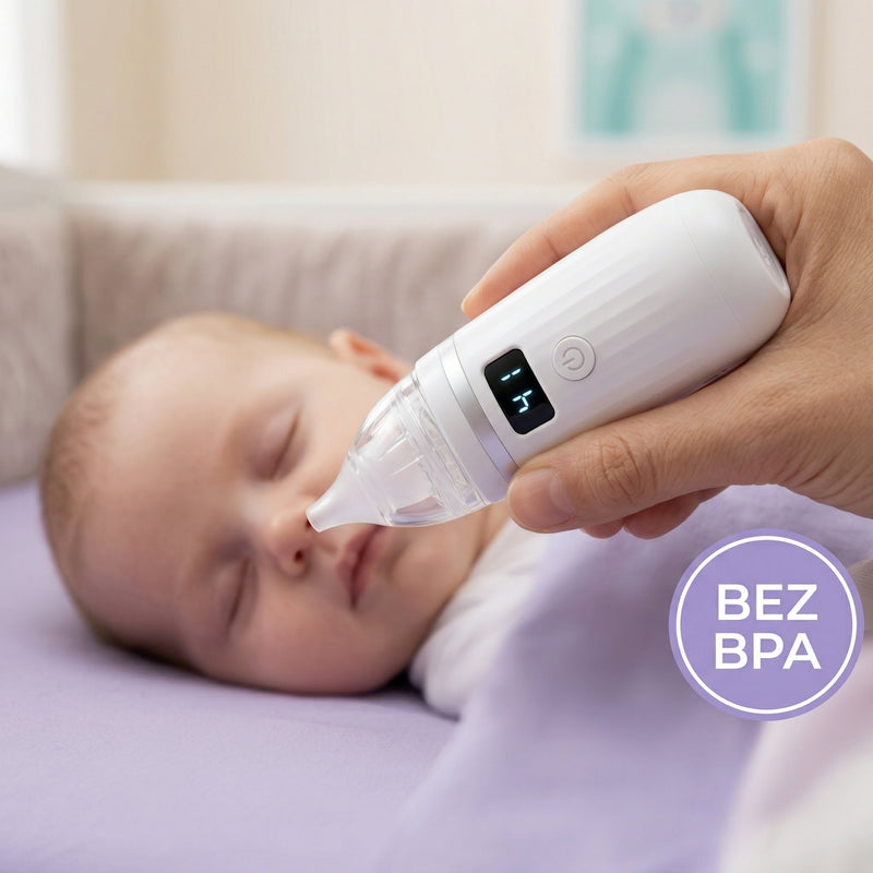 Elektryczny aspirator do nosa dla niemowląt — delikatne czyszczenie