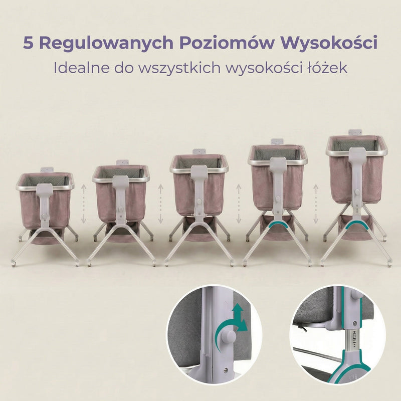 Łóżeczko dostawne dla niemowląt z bujakiem elektrycznym 3-w-1