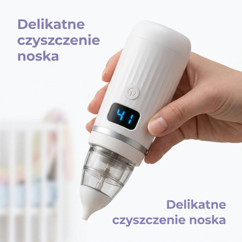 Elektryczny aspirator do nosa dla niemowląt — delikatne czyszczenie
